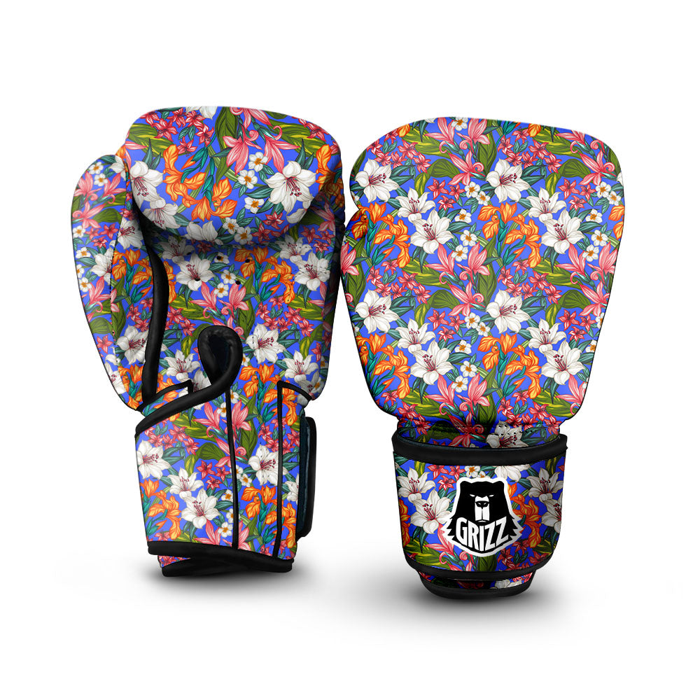Flower Aloha Hawaiian Print Boxing Gloves-grizzshop