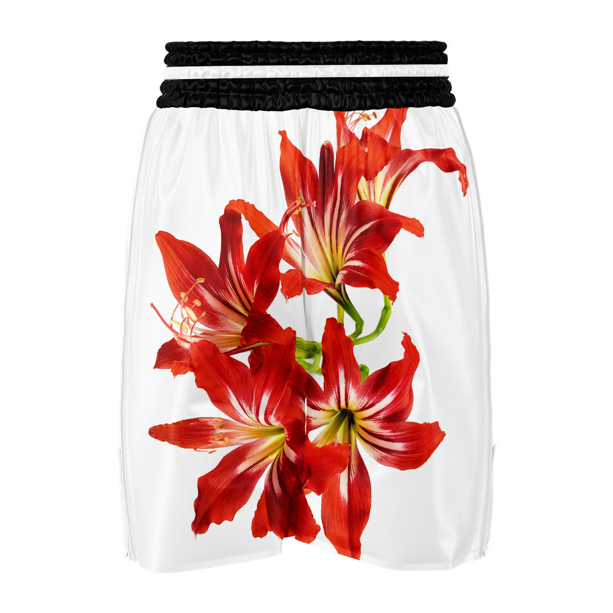 Flower Amaryllis Print Boxing Shorts-grizzshop