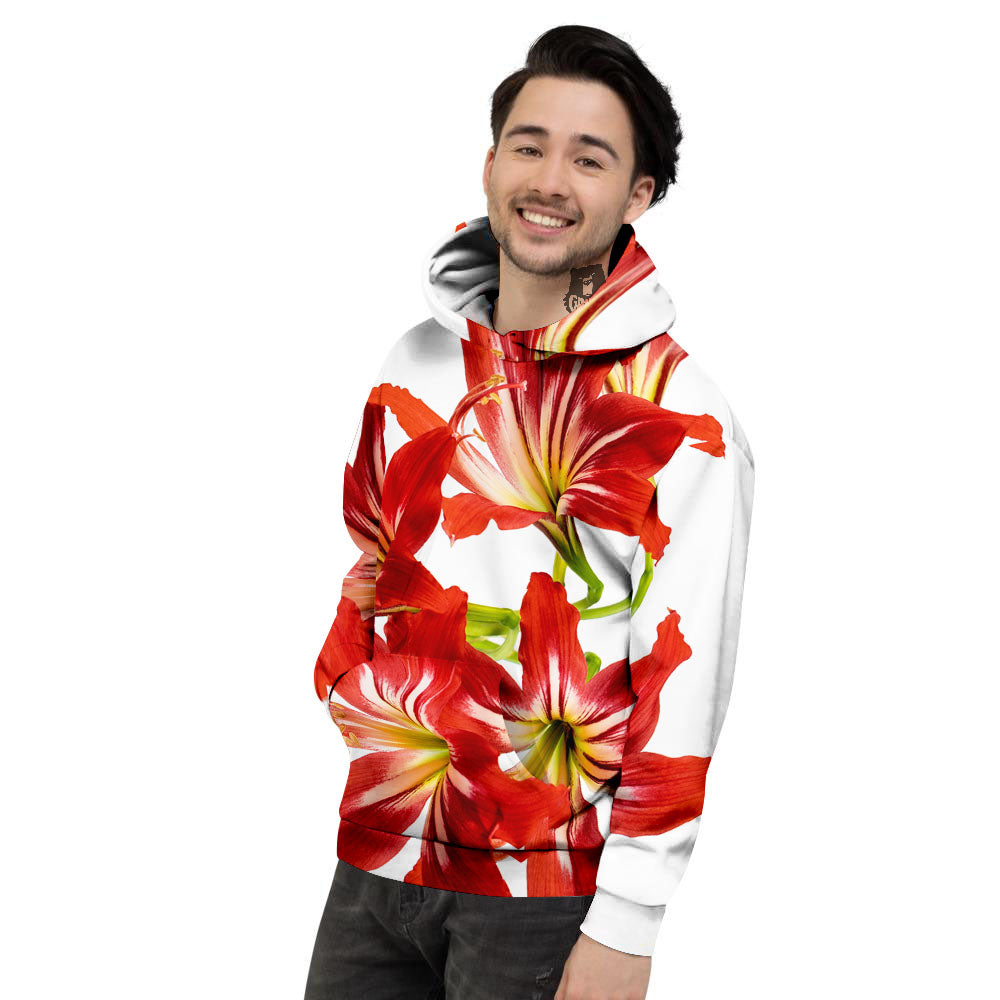 Flower Amaryllis Print Men's Hoodie-grizzshop