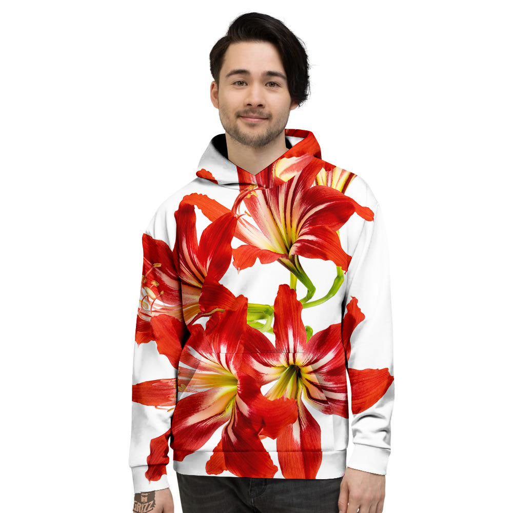 Flower Amaryllis Print Men's Hoodie-grizzshop