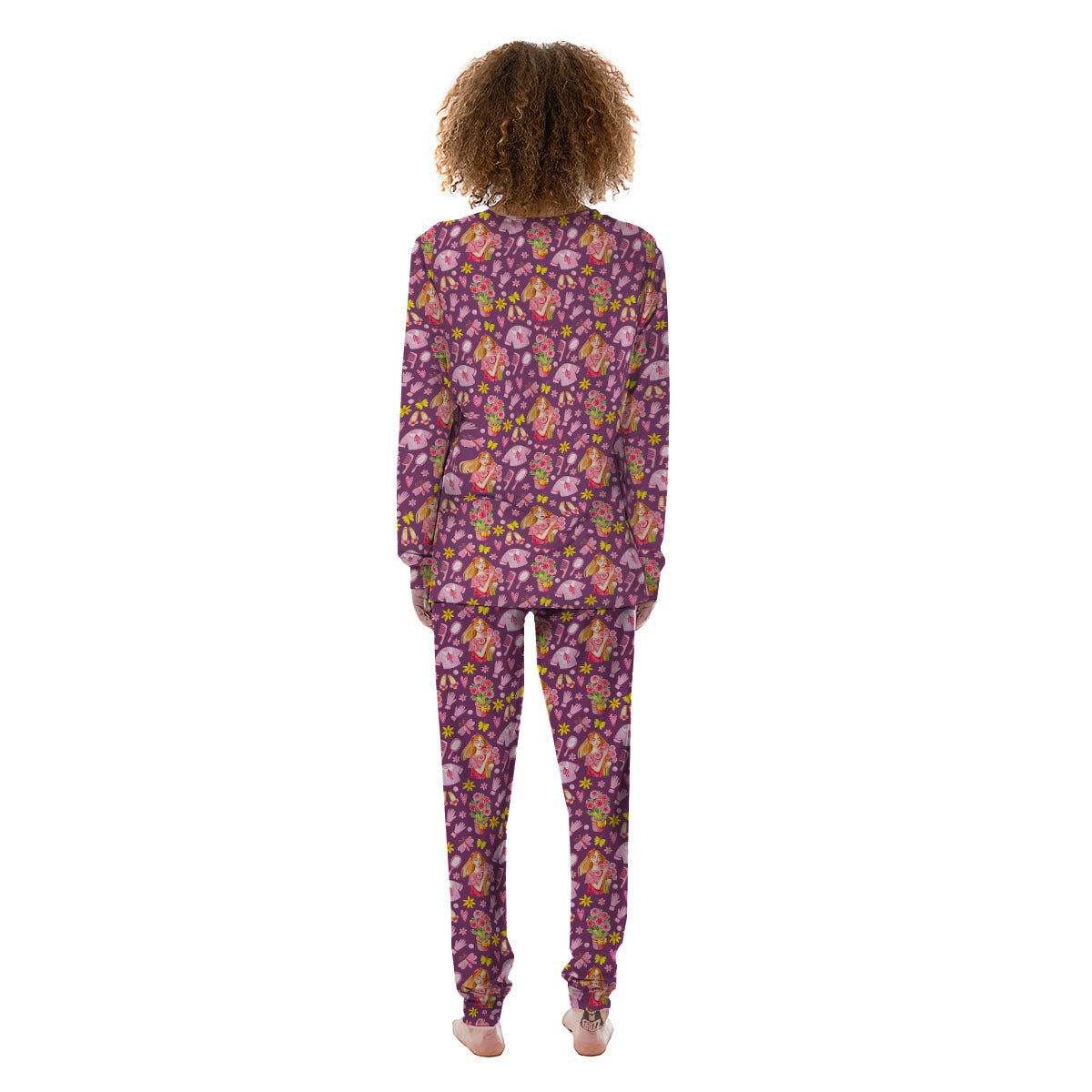Flower And Girly Print Pattern Women's Pajamas-grizzshop