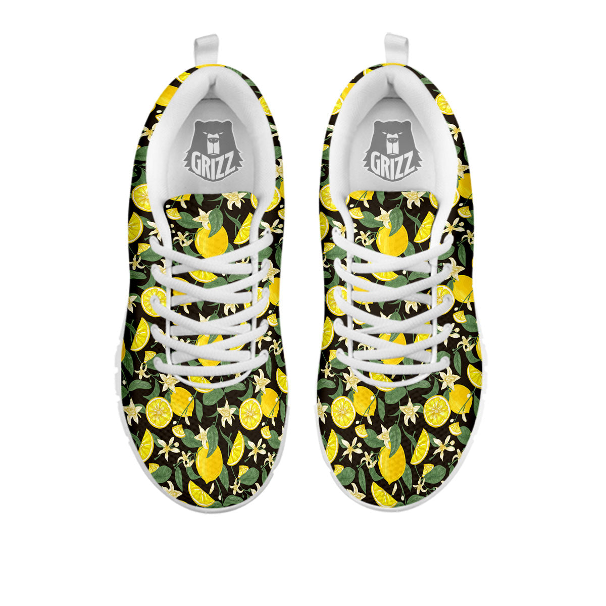 Flower And Lemon Print Pattern White Sneaker-grizzshop