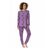 Flower And Purple Panda Print Pattern Women's Pajamas-grizzshop