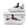 Flower And Raccoon Print White Athletic Shoes-grizzshop