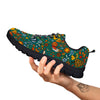 Flower And Rooster Print Pattern Black Sneaker-grizzshop