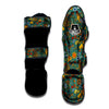 Flower And Rooster Print Pattern Muay Thai Shin Guards-grizzshop