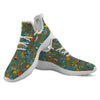 Flower And Rooster Print Pattern White Athletic Shoes-grizzshop