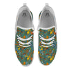 Flower And Rooster Print Pattern White Athletic Shoes-grizzshop