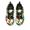 Flower And Strawberry Print Pattern Black Sneaker-grizzshop