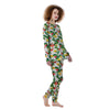 Flower And Strawberry Print Pattern Women's Pajamas-grizzshop