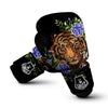 Flower And Tiger Embroidery Print Boxing Gloves-grizzshop