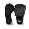 Flower Black Cattleya Print Pattern Boxing Gloves-grizzshop