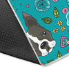 Flower Boston Terrier Pattern Print Floor Mat-grizzshop