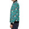 Flower Boston Terrier Pattern Print Men's Bomber Jacket-grizzshop