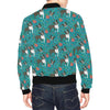 Flower Boston Terrier Pattern Print Men's Bomber Jacket-grizzshop