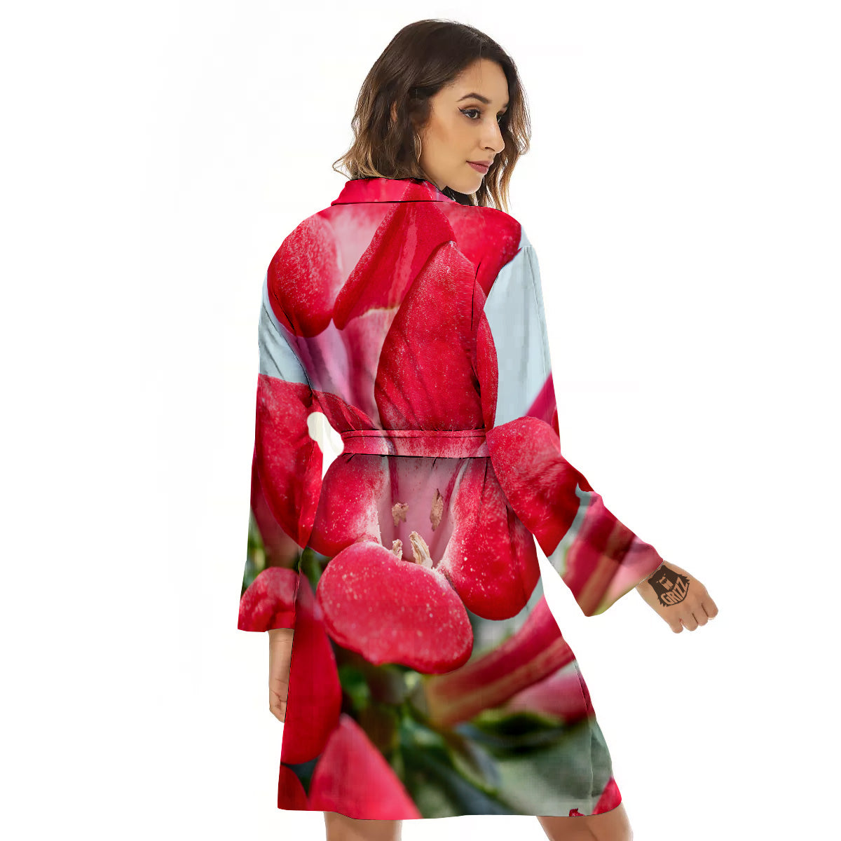 Flower Bouvardia Print Women's Robe-grizzshop