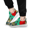 Flower Camouflage Red Rose Print White Athletic Shoes-grizzshop