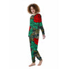 Flower Camouflage Red Rose Print Women's Pajamas-grizzshop