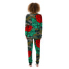 Flower Camouflage Red Rose Print Women's Pajamas-grizzshop