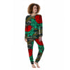 Flower Camouflage Red Rose Print Women's Pajamas-grizzshop