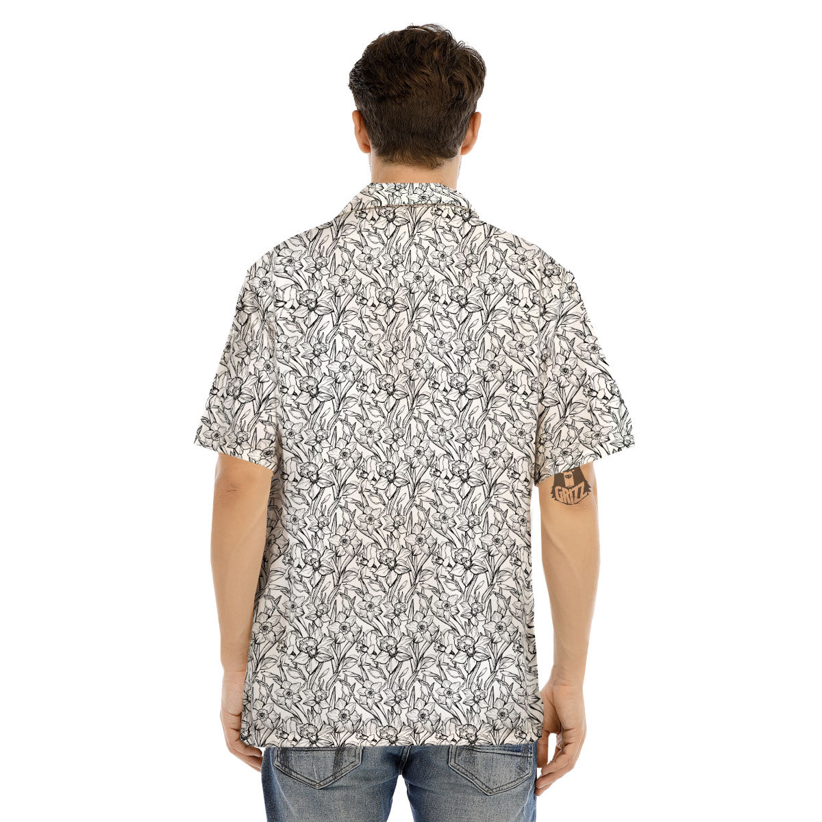 Flower Daffodil Drawing Print Pattern Men's Hawaiian Shirt-grizzshop