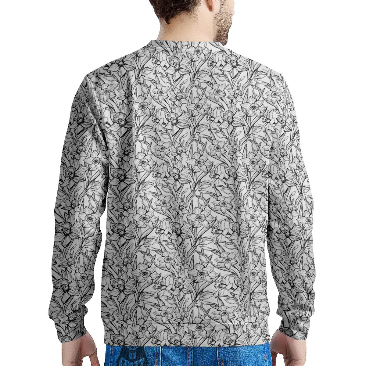 Flower Daffodil Drawing Print Pattern Men's Sweatshirt-grizzshop