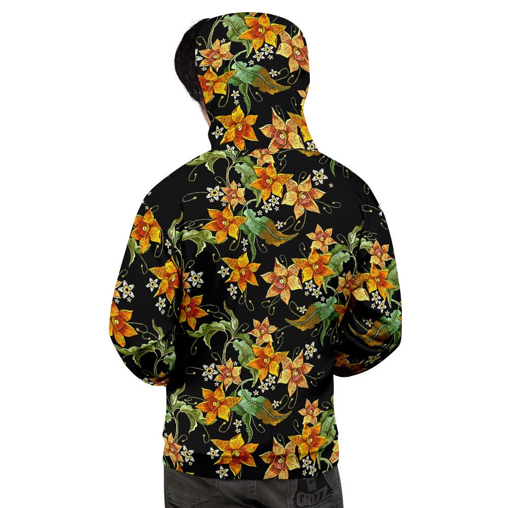 Flower Daffodil Vintage Print Pattern Men's Hoodie-grizzshop