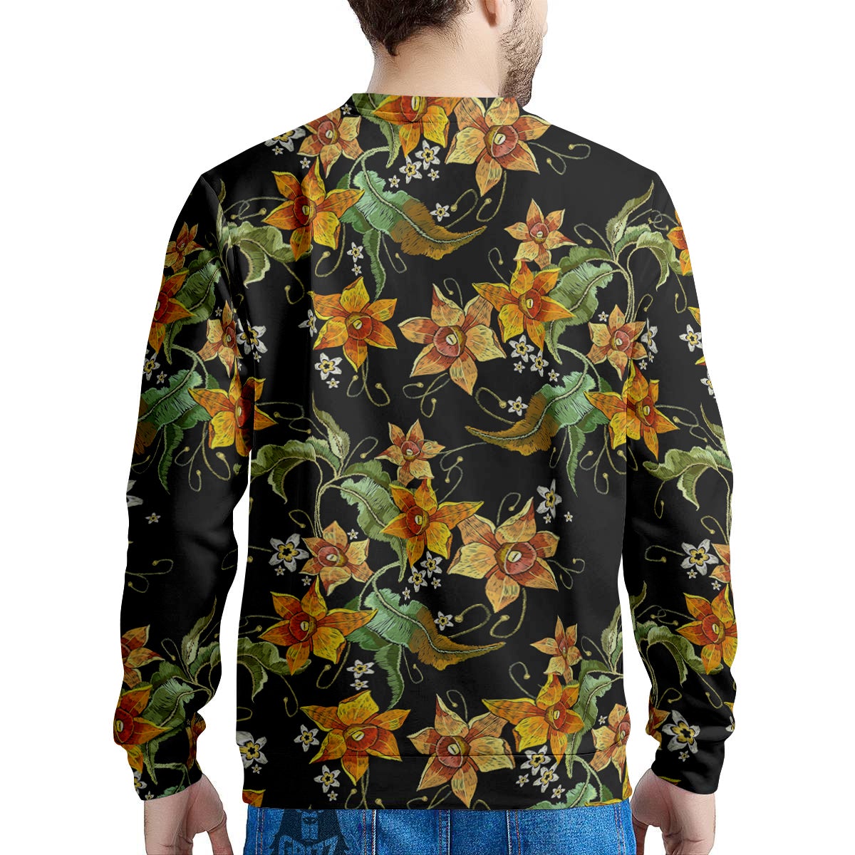 Flower Daffodil Vintage Print Pattern Men's Sweatshirt-grizzshop