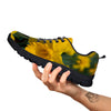 Flower Daffodil Yellow Print Black Sneaker-grizzshop