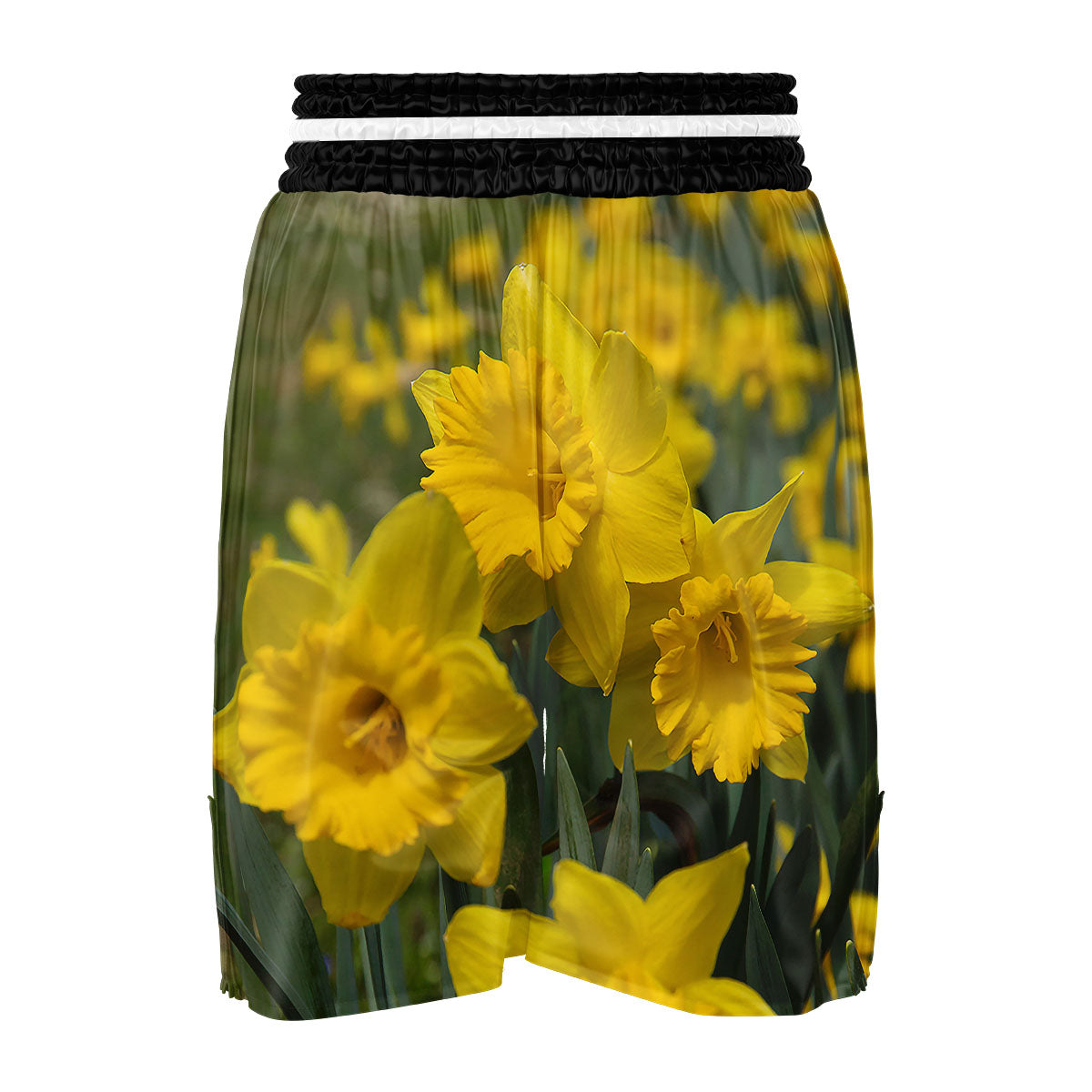Flower Daffodil Yellow Print Boxing Shorts-grizzshop