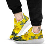 Flower Daffodil Yellow Print White Athletic Shoes-grizzshop