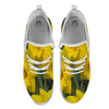 Flower Daffodil Yellow Print White Athletic Shoes-grizzshop