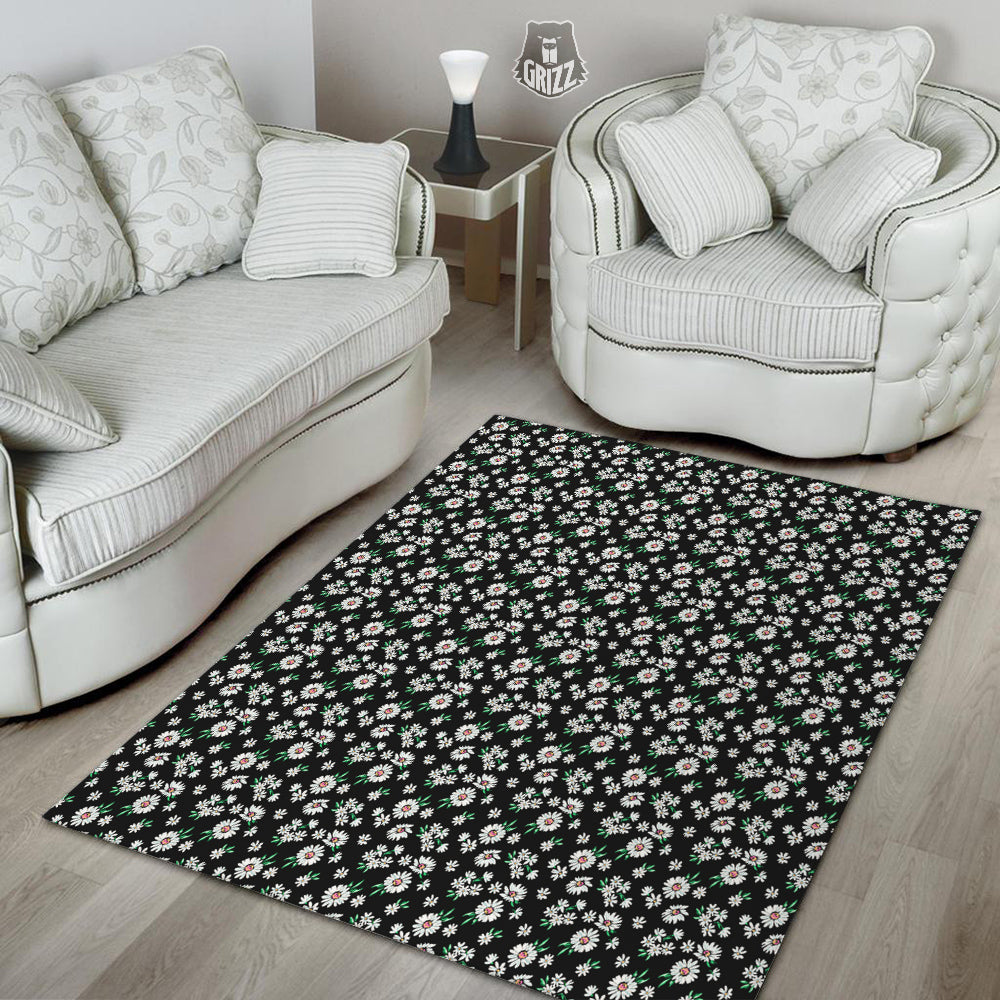 Flower Daisy Print Pattern Floor Mat-grizzshop