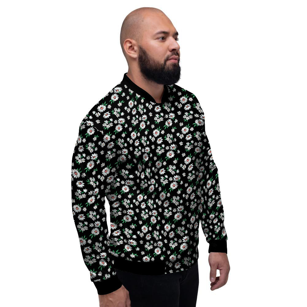 Flower Daisy Print Pattern Men's Bomber Jacket-grizzshop