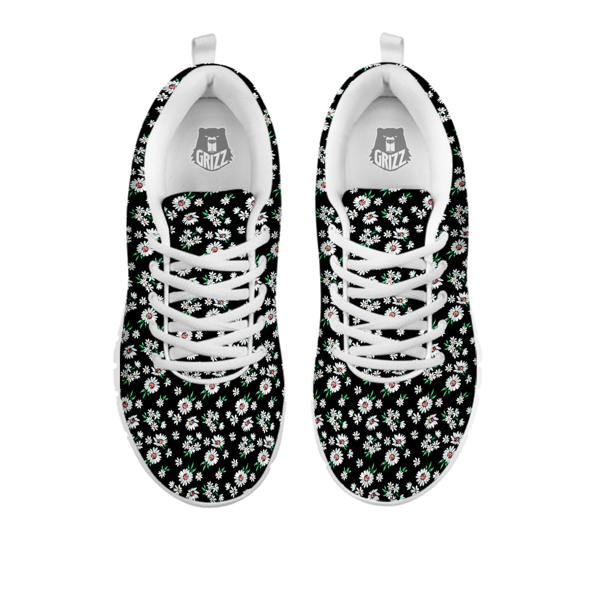 Flower Daisy Print Pattern White Sneaker-grizzshop