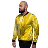 Flower Daisy Yellow Print Men's Bomber Jacket-grizzshop