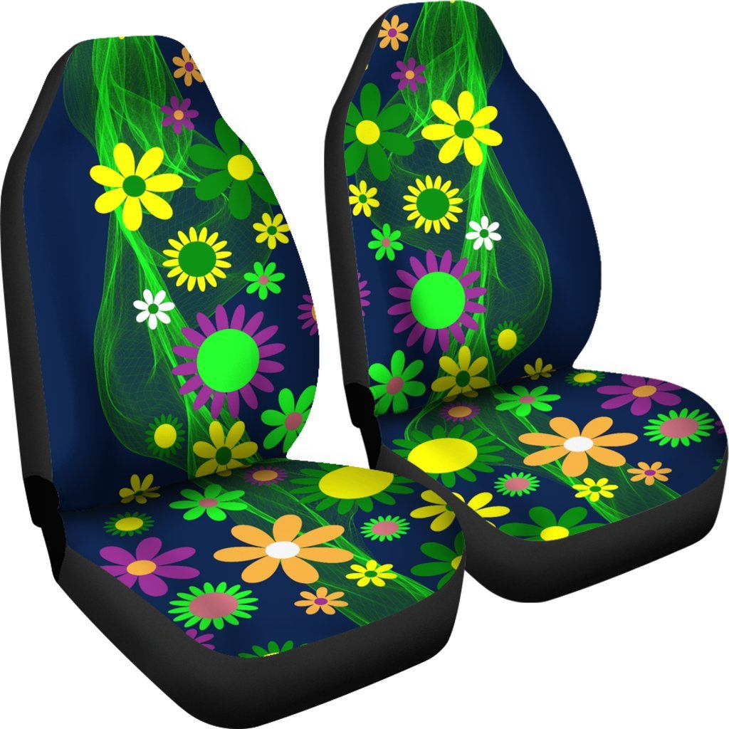 Flower Floral Power Universal Fit Car Seat Cover-grizzshop