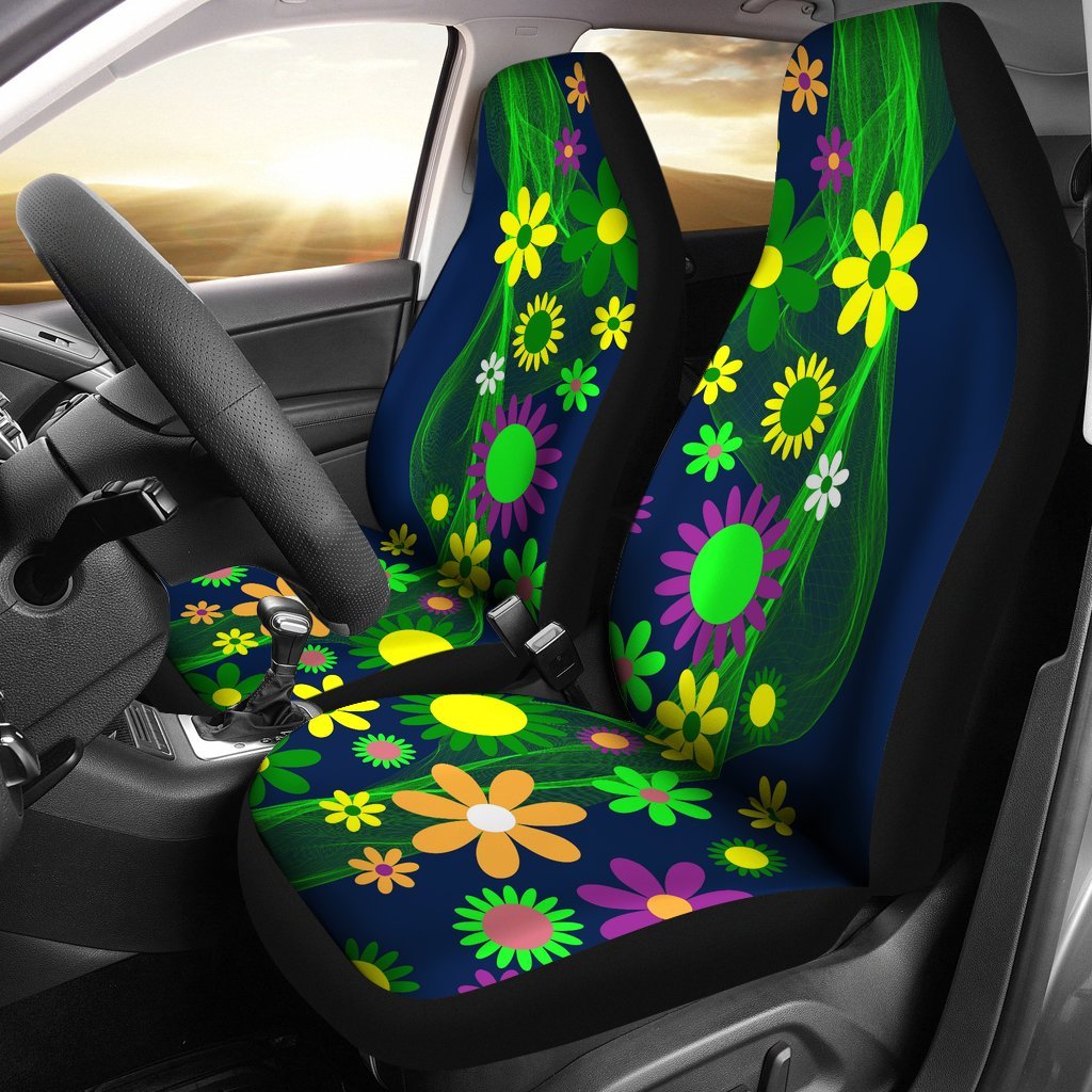 Flower Floral Power Universal Fit Car Seat Cover-grizzshop