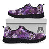 Flower Floral Purple Print Pattern Black Sneaker-grizzshop