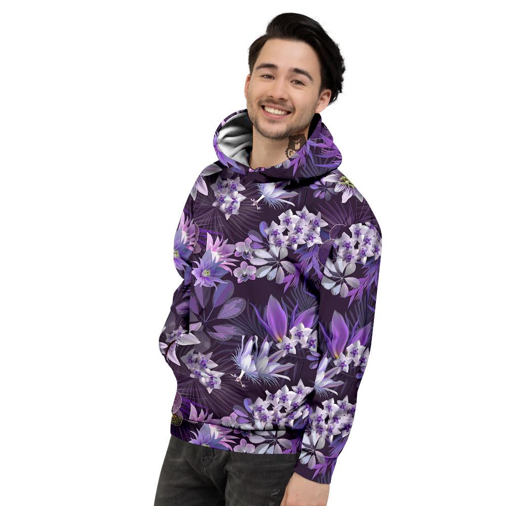 Flower Floral Purple Print Pattern Men s Hoodie Grizzshopping