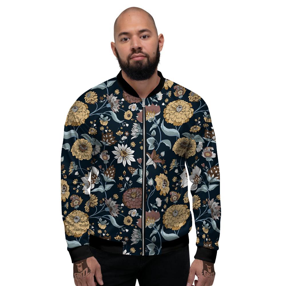 Flower Floral Vintage Print Pattern Men's Bomber Jacket-grizzshop