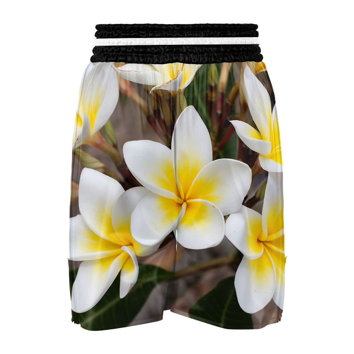 Flower Frangipani Print Boxing Shorts-grizzshop