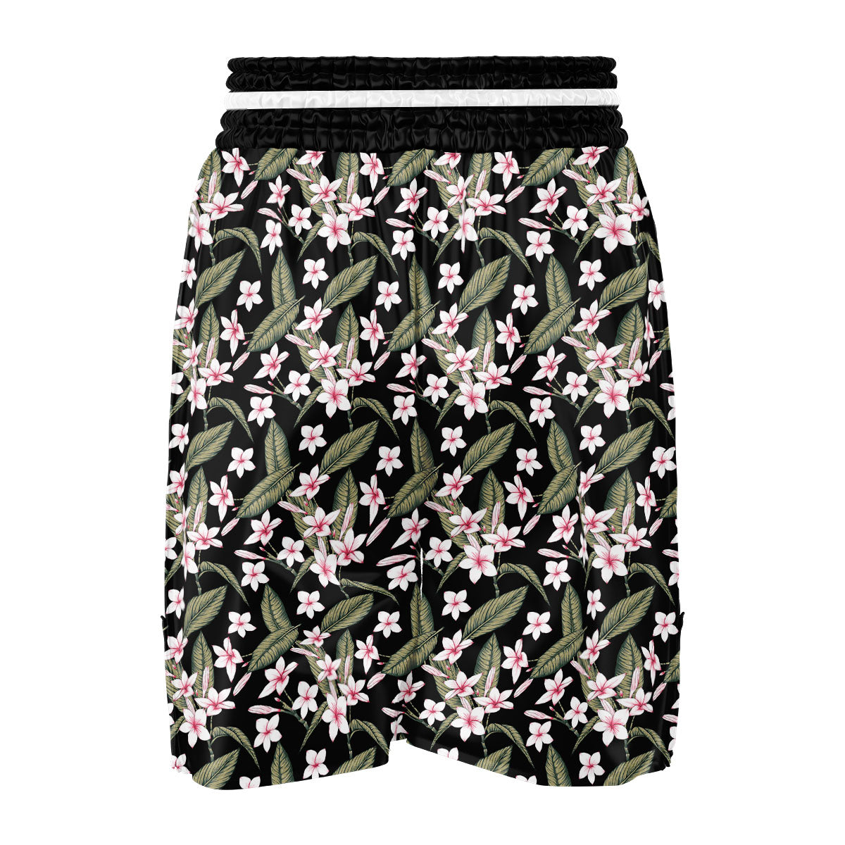 Flower Frangipani Print Pattern Boxing Shorts-grizzshop