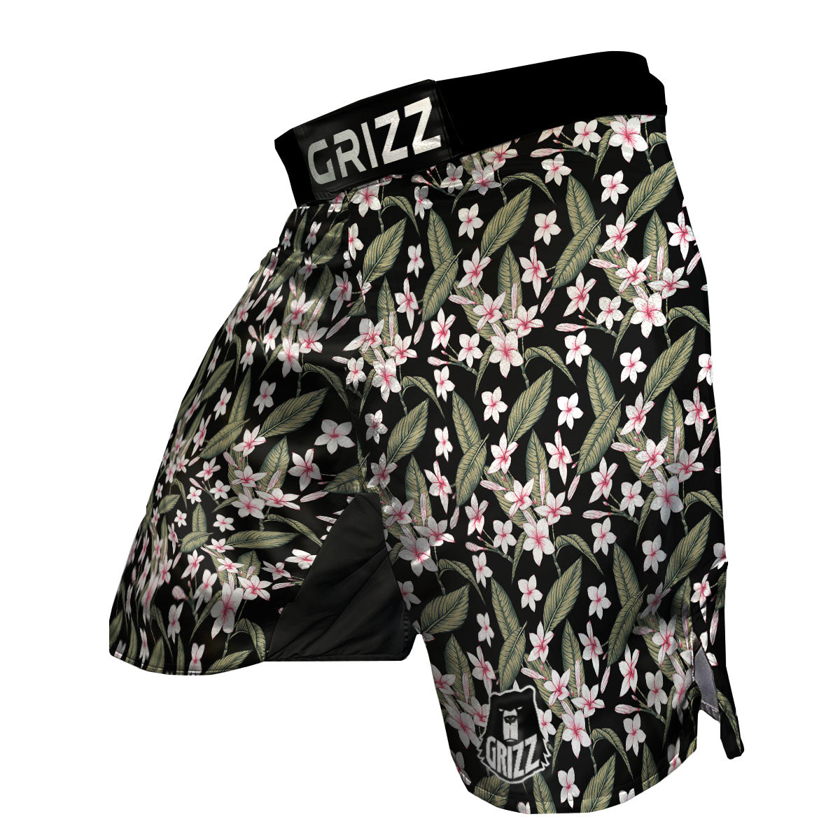 Flower Frangipani Print Pattern MMA Shorts-grizzshop