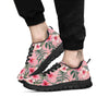 Flower Frangipani Tropical Print Pattern Black Sneaker-grizzshop