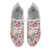 Flower Frangipani Tropical Print Pattern White Athletic Shoes-grizzshop