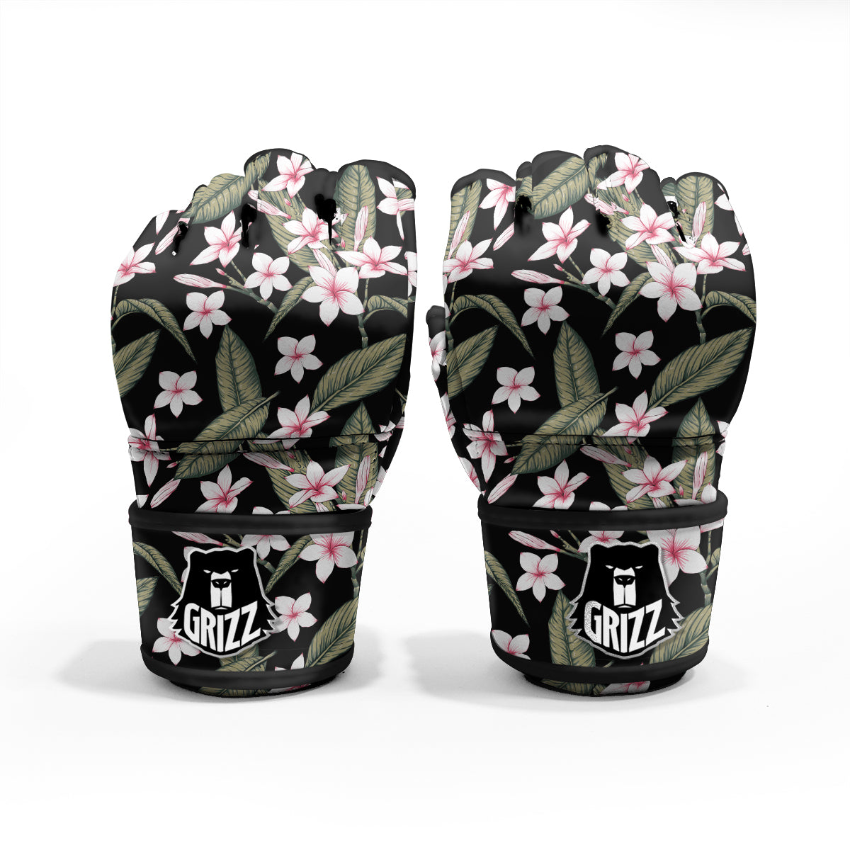 Flower Frangipani Watercolor Print Pattern MMA Gloves-grizzshop