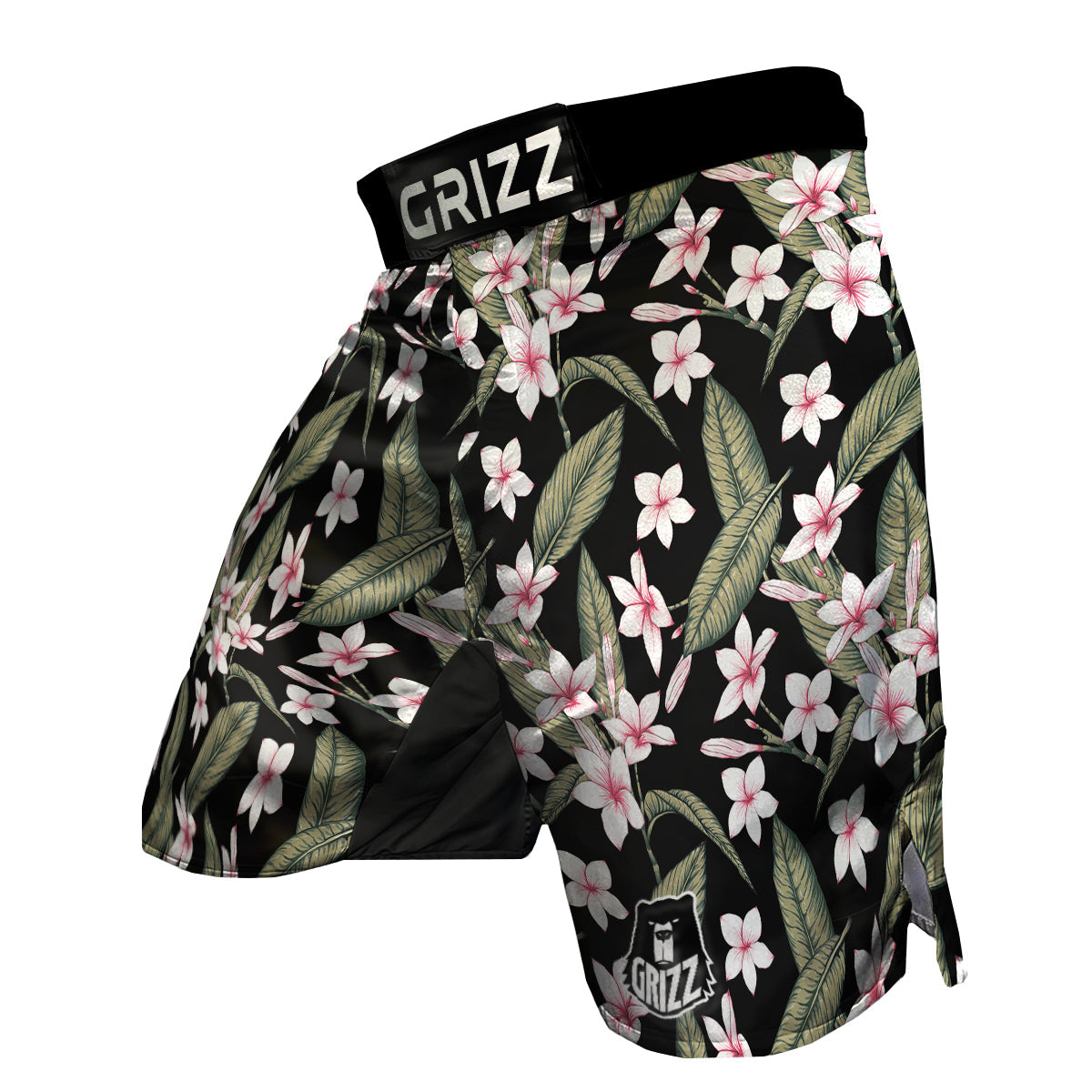 Flower Frangipani Watercolor Print Pattern MMA Shorts-grizzshop