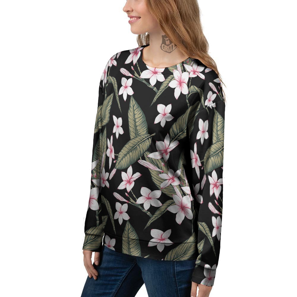 Flower Frangipani Watercolor Print Pattern Women's Sweatshirt-grizzshop