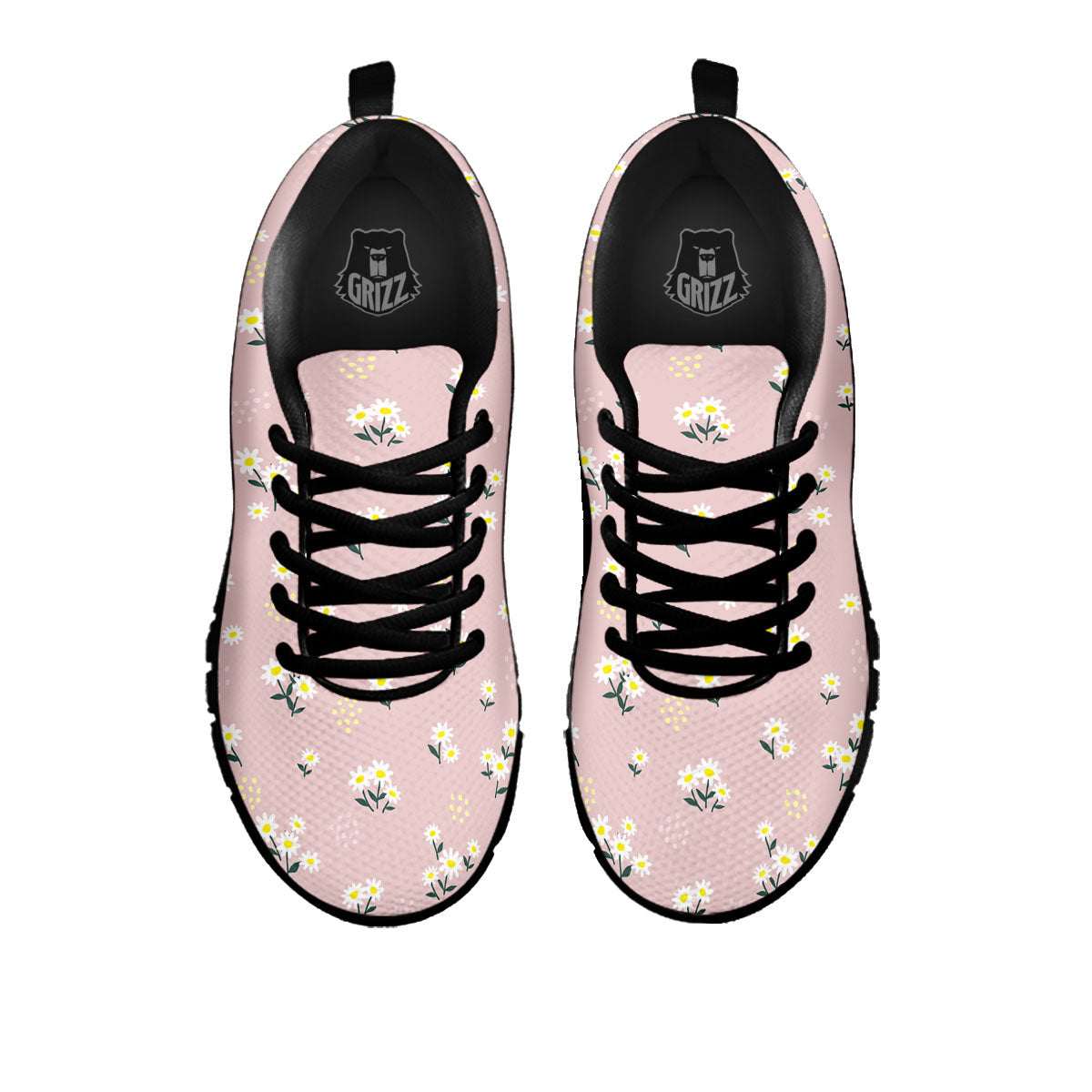Flower Girly Spring Print Pattern Black Sneaker-grizzshop